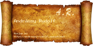 Andrássy Rudolf névjegykártya